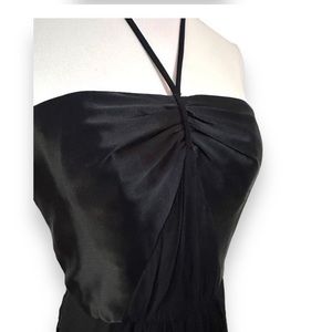 ABS Allen Schwartz Collection- halter tie black floor length dress